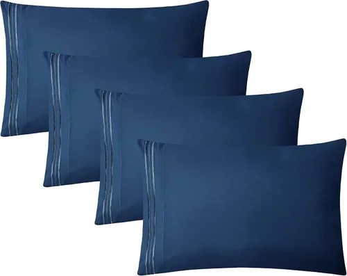 Vista 50 de Clara Clark Fundas de almohada de tamaño estándar – Funda de almohada ultra suave, fundas de almohada de microfibra ligera tamaño Queen – Juego de 2