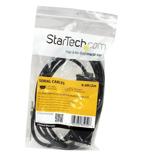 Vista 6 de StarTech Cable serial nulo DB9 negro de 6.6 ft, macho a hembra