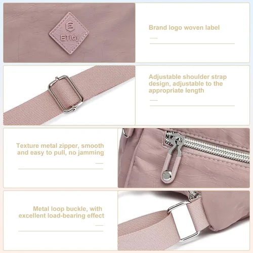 Vista 3 de ETidy Large Crossbody Bag For Women Waterproof Lightweight Casual Shoulder Handbag Purse
