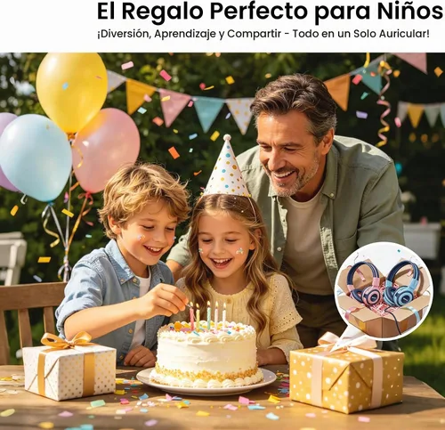 Vista 9 de SIMOLIO Auriculares para niños con 75 dB, 85 dB, 94 dB de volumen limitado y compartido, auriculares para niñas con micrófono, auriculares duraderos