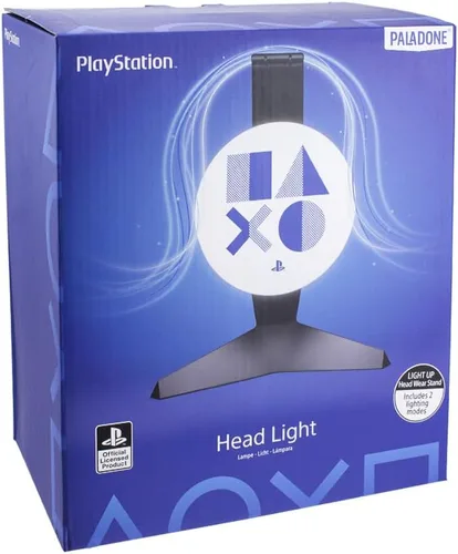 Vista 4 de Paladone PlayStation Light Up Headphone Stand, Turns On When Headphones are Placed, USB Powered Headset Stand for Gamers, PlayStation Gaming Setup