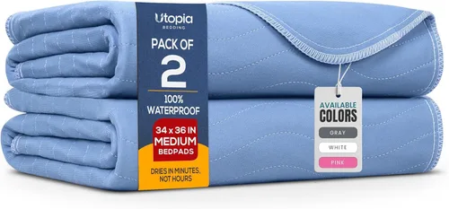 Vista 15 de Utopia Bedding Almohadillas lavables reutilizables 18" x 24" (Paquete de 4), almohadillas de cama impermeables de alta absorción para incontinencia