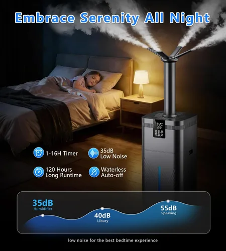 Vista 7 de Humidificador comercial de 30 l/7.93 galones para habitación grande, 4200 pies cuadrados, humidificadores de 101.4 fl oz/h para toda la casa