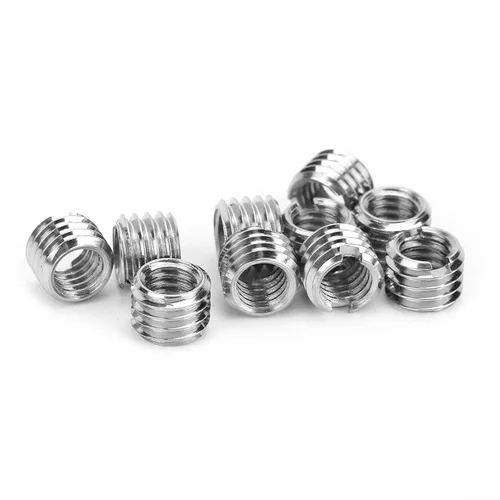 Vista 8 de 10 piezas de inserción de rosca autorroscante, tuerca reductora de acero inoxidable de 0.236 in hembra M3x0.0.197 in macho M5x0.0.315 in