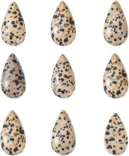 Vista 5 de Beadthoven - 10 cuentas de piedra natural con forma de lágrima natural, gota de agua de amatista, sin agujero, cuentas de piedra de cristal curativo