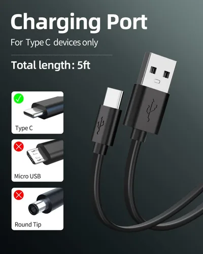 Vista 7 de Superer - Cable de carga para altavoz JBL Charge 6/5/4, Flip 7/6/5, Clip 5/4, Pulse 5/4, GO 4/3, con cable Bluetooth USB C de 5 pies, certificado