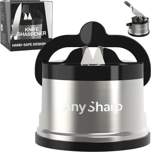 Vista 11 de AnySharp – PRO – Afilador de cuchillos manos libres - Herramienta de afilado fácil de usar con base de succión PowerGrip y ángulo preestablecido