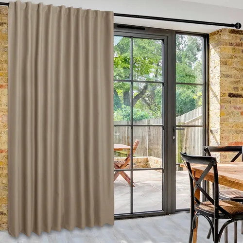Vista 88 de DWCN Cortina opaca divisora de privacidad para puerta corrediza de patio, cortinas térmicas extra anchas con pestaña trasera y bolsillo para barra