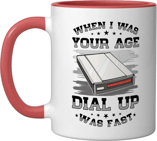 Vista 5 de 90s Nostalgia Retro 90s Dial Up Internet Vintage Ceramic Mug, Black/White