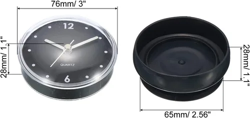 Vista 2 de PATIKIL Reloj de baño impermeable, funciona con pilas, mini relojes de pared silenciosos con ventosa negra para ducha, cocina, decoración del hogar