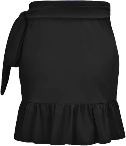 Vista 2 de ChinFun Women's Ruffle Sarongs Beach Wrap Swimwear Bikini Tankini Cover Up Summer Swim Pleated Skirts Swimdress