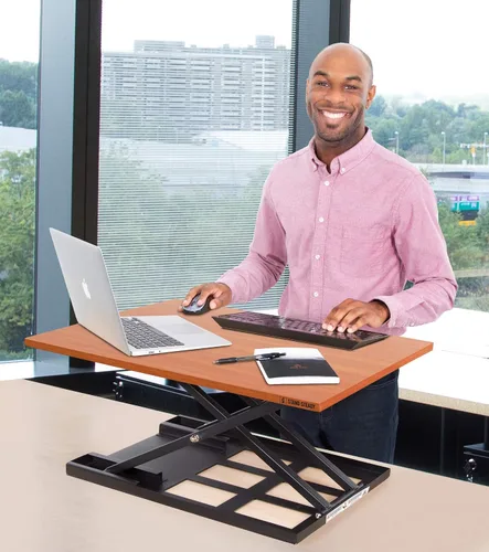 Vista 2 de Stand Steady X-Elite Pro - Convertidor de escritorio de pie Convierte instantáneamente cualquier escritorio en un escritorio de pie Escritorio