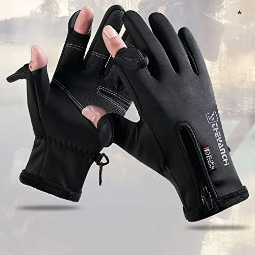 Vista 2 de Guantes cálidos de invierno, correr, senderismo, pesca, guantes de pantalla táctil para dedos