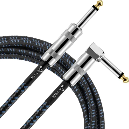 Vista 15 de Donner Cable TRS de 6 pies, cable de conexión estéreo equilibrado, resistente, sin zumbido de 1/4 pulgadas, ángulo recto macho a cable recto TRS