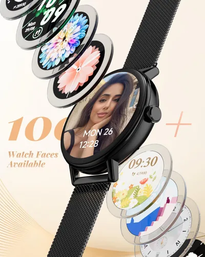Vista 8 de TOOBUR Reloj inteligente para mujer con dos bandas, reloj de seguimiento de fitness, monitor de frecuencia cardíaca, contador de pasos, compatible