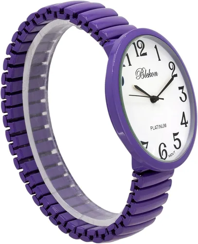 Vista 5 de Blekon Collections - Reloj de moda PC21J con banda elástica de cara súper grande, Cara grande