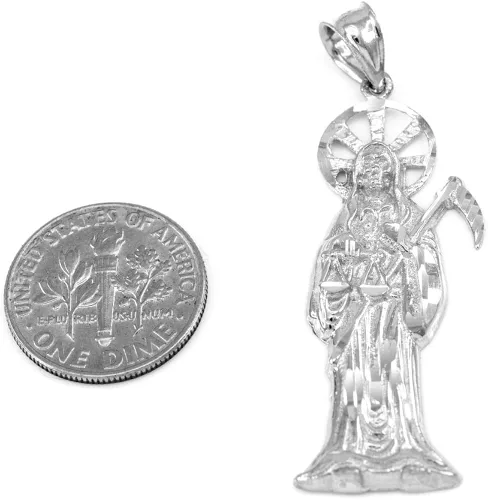 Vista 2 de Saint Collection Colgante de plata de ley 925 de Santa Muerte, Metal