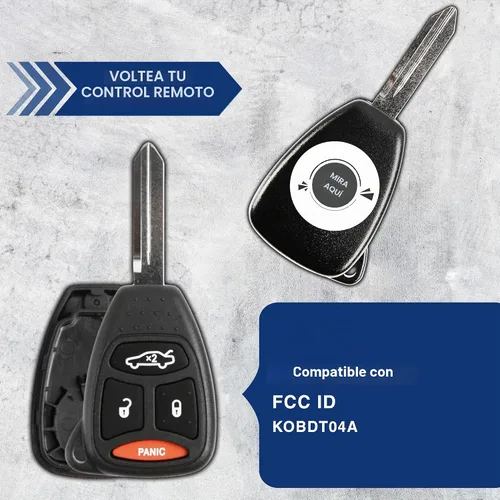 Vista 5 de KeylessOption Carcasa de Reemplazo para Llavero Compatible con Chrysler 300 Aspen 2005 2006 2007 2008 2009, Dodge Charger Durango, Jeep Commander