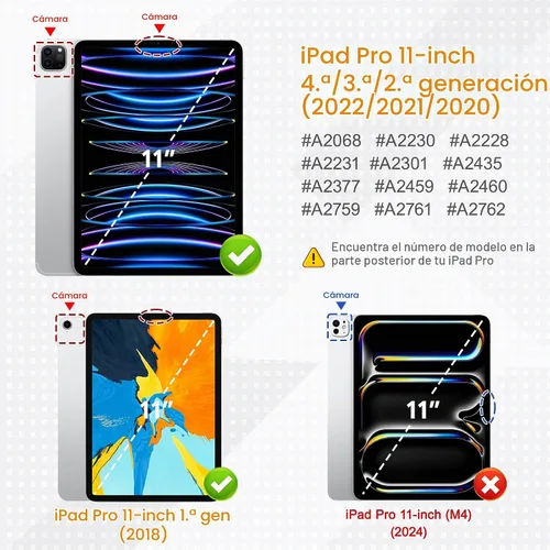 Vista 2 de May Chen Funda para iPad Pro de 11 pulgadas M2 de 4ª generación 2022, iPad Pro 11 de 3ª/2ª/1ª generación, Funda con cubierta trasera transparente a