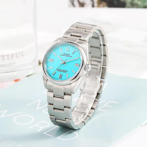 Vista 5 de BUREI Couple Watch for Men and Women Dress Minimalist Stainless Steel Watches Waterproof Fashion Watches