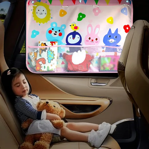 Vista 19 de Parasol de automóvil para bebés, niños y niños, paquete de 2 protectores de cortina para ventana lateral de automóvil, protege del deslumbramiento
