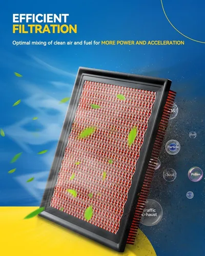 Vista 5 de PHILTOP Filtro de aire de motor mejorado CA4309 de repuesto para Murano 2009-2024, QX60 2014-2020, Maxima 2016-2023, Murano 2003-2007, panel flexible