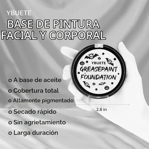 Vista 3 de YBUETE Base de pintura de cuerpo facial a base de aceite blanco