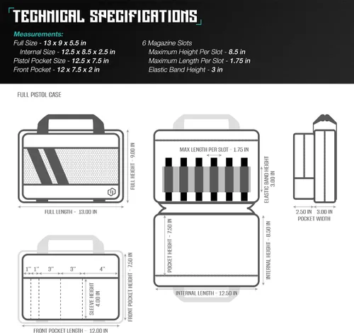 Vista 7 de Savior Equipment Specialist Series Tactical Double Scoped Handgun Firearm Case Pistol Bag For Outdoor Hunting Shooting Range, Lockable Compartment