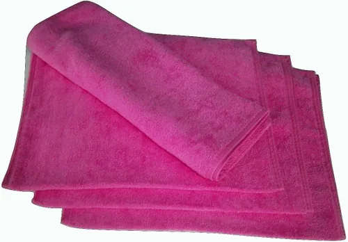 Vista 2 de Paquete de 4 toallas de 11 x 18 pulgadas, color rosa intenso, 100% algodón, terciopelo de rizo