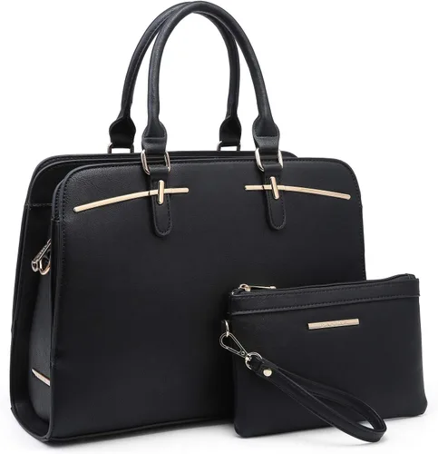 Vista 13 de Dasein - Juego de bolso y monedero para mujer, set de 2 piezas con 3 compartimentos, bolso con asa superior y correa para el hombro