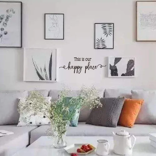 Vista 3 de This is Our Happy Place - Calcomanías de pared con letras talladas, palabras dulces y palabras artísticas para decoración del hogar