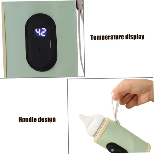 Vista 2 de Calentador de biberones portátil de 18 W, calentador de biberones de calentamiento rápido, temperatura ajustable, USB, calentador de biberones