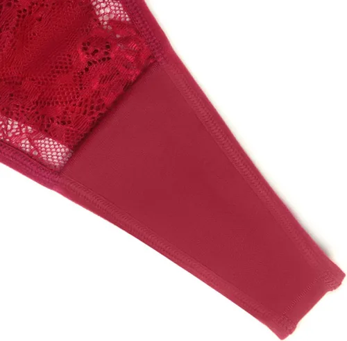 Vista 5 de Tangas de encaje floral para mujer, sexy, con espalda en T, cintura baja, bragas resistentes