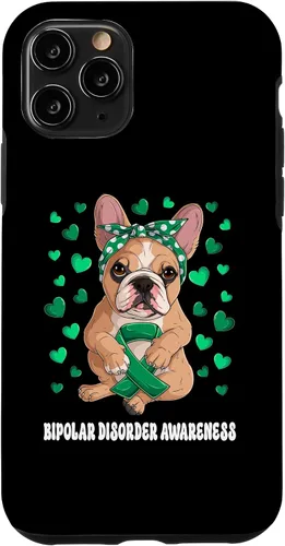 Vista 10 de Funda de concientización sobre el trastorno bipolar del guerrero superviviente de la cinta verde para iPhone 14