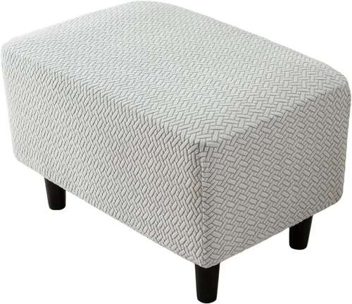 Vista 13 de Funda elástica para silla, funda otomana rectangular de almacenamiento, funda otomana para reposapiés, fundas otomanas para taburete de pie