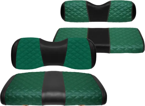 Vista 27 de Fundas de Asiento de Carrito de Golf Delanteras y Traseras Impermeables y Resistentes al Sol de Cuero Vinílico de Grado Marino Accesorios de Negro