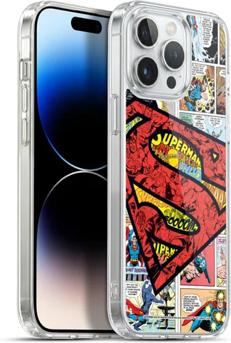 Vista 92 de Head Case Designs Funda de gel con licencia oficial de Superman DC Comics Collage Comicbook Art [protección de grado militar] compatible con Apple