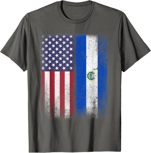 Vista 23 de Salvadoran American Flag El Salvador Salvadorean Salvadorian T-Shirt for Women Kids Men