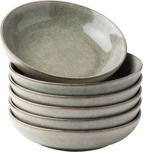 Vista 16 de AmorArc Juego de 4 cuencos grandes de cerámica para pasta de 8.5 pulgadas, cuencos de cerámica de 36 onzas para cocina, cuencos anchos para pasta