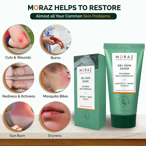 Vista 2 de Moraz Skin Saver - Gel curativo de hierbas para reparación de la piel y cuidado de heridas, hidratante multiusos de primeros auxilios para piel