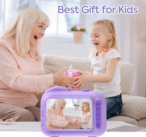 Vista 6 de Cámara digital de impresión instantánea para niños de 3.5 pulgadas para niños y niñas de 3 a 12 años
