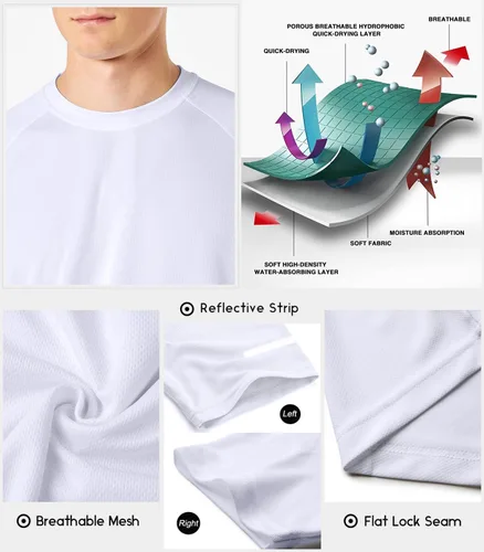 Vista 6 de Boyzn Paquete de 1, 3, 5 o 7 camisetas de entrenamiento para hombre, camiseta de secado que absorbe la humedad, camisetas de manga corta atléticas