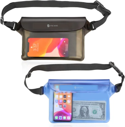 Vista 8 de SYNCWIRE Bolsa impermeable con correa ajustable para la cintura (paquete de 2) – IP68 impermeable para la cintura bolsa seca táctil con cinturón