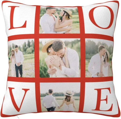 Vista 10 de Funda de almohada personalizada para regalos, funda de almohada personalizada con fotos, fundas de cojín para fotos, regalos personalizados