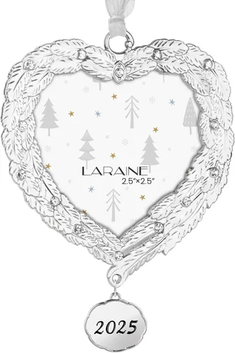 Vista 11 de Adornos de árbol de Navidad Laraine – Juego de 3 piezas colgantes decorativos, regalo de recuerdo navideño 2025, colgante con inserto de marco