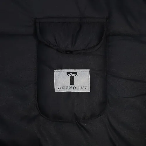 Vista 2 de Bolsa de dormir portátil Thermotuff con capucha doble, orificios para los brazos con cremallera, bolsillos y cordón ajustable: ideal para acampar