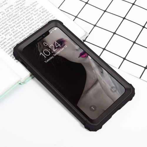 Vista 8 de IDweel Funda para iPhone XR, funda para iPhone XR con protector de pantalla de vidrio templado, 3 en 1, a prueba de golpes, delgada, híbrida, Negro