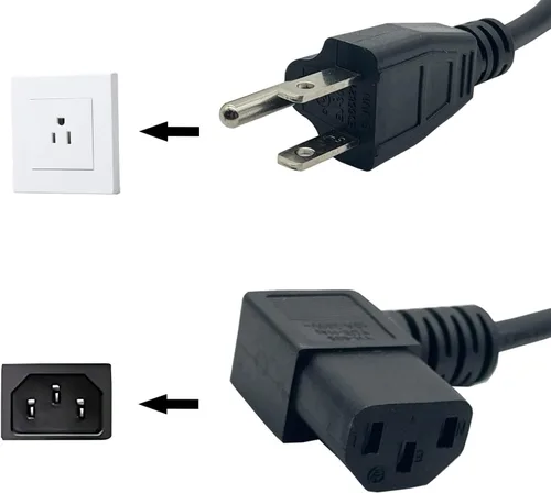 Vista 4 de Cable de alimentación en espiral hembra de 3 clavijas, cable de alimentación de CA de 3 clavijas, cable de alimentación de 8.2 ft/8 pies, 18 AWG