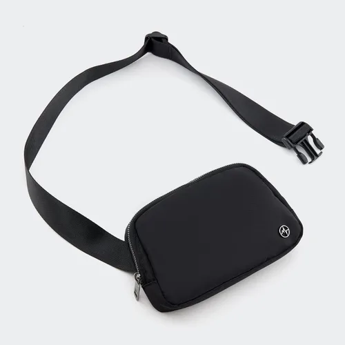 Vista 2 de Bolsa de Cinturón Pander para Mujeres, Riñoneras de Moda, Bolsas Cruzadas, Bolsa de Cinturón con Correa Ajustable, Negro, Talla única, Sólido