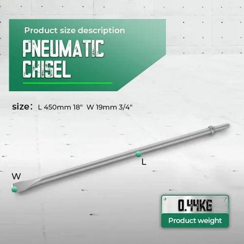 Vista 3 de MonkeyKingBar- Cincel neumático de 3/4" x 18" con vástago de 0.401" Air Chisel,Heat-Treated Steel, 3/4" Width x 18" Length, Ideal for Concrete &